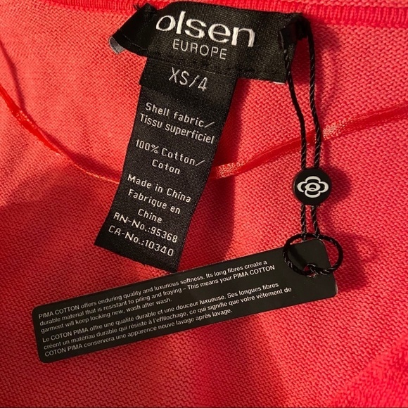 Women’s  Olsen‎ pink 100% cotton v-neck sweater - Picture 4 of 6